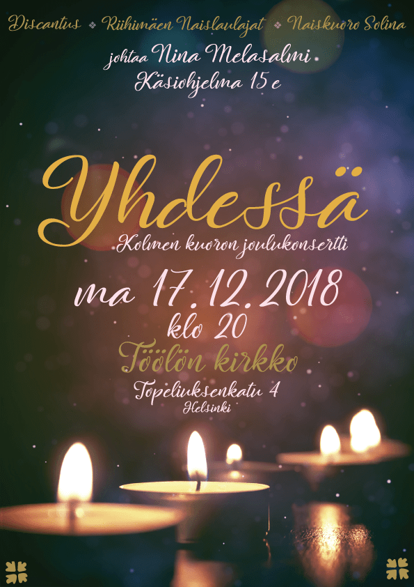 Yhdessä – kolmen kuoron&nbsp;joulukonsertti